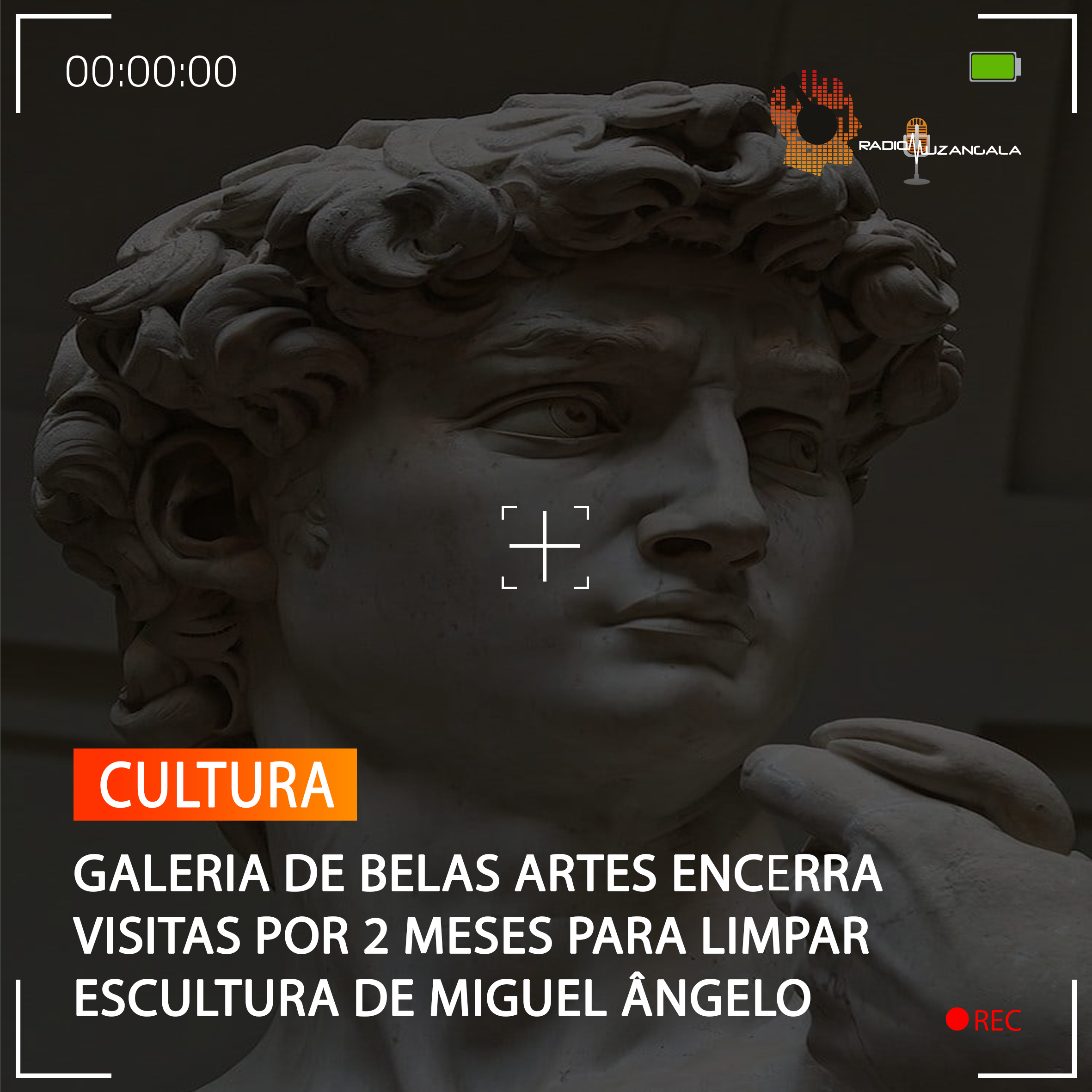  GALERIA DE BELAS ARTES ENCERRA VISITAS POR 2 MESES PARA LIMPAR ESCULTURA DE MIGUEL ÂNGELO