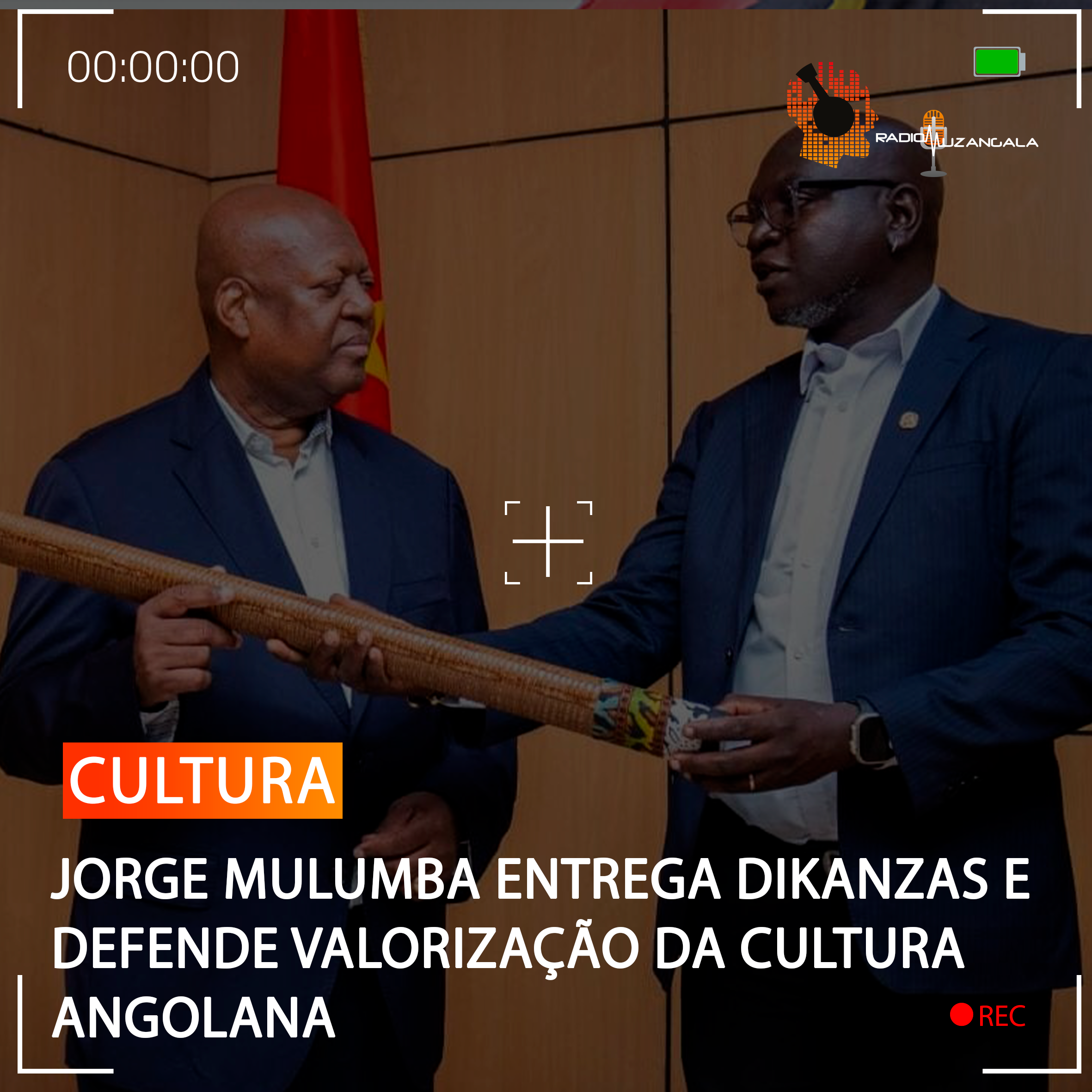  JORGE MULUMBA ENTREGA DIKANZAS E DEFENDE VALORIZAÇÃO DA CULTURA ANGOLANA